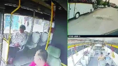 Yaşlı kadının otobüsün altında kaldığı anlar kamerada