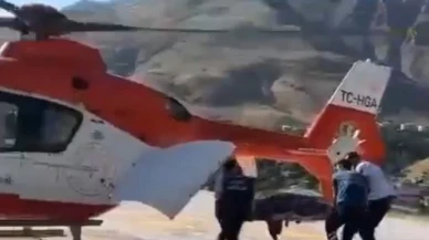 84 yaşındaki hasta için helikopter havalandı