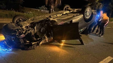 Lüks otomobil takla attı: 1 yaralı