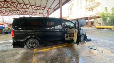 Park halindeki VIP araç yanarak kullanılamaz hale geldi