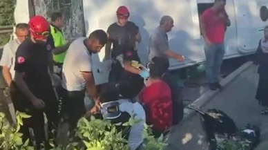 Servis aracı kaza yaptı: 1 ölü, 7 yaralı