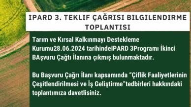 Almaç, IPARD III Teklif Çağrısı Bilgilendirme Toplantısı’na Davet Etti