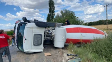 Amasya'da beton mikseri devrildi: 1 yaralı