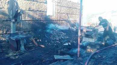Çıkan yangında ev, buğday deposu ve iş yeri kullanılamaz hale geldi