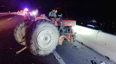 Kamyon ile traktör çarpıştı: 1 ölü