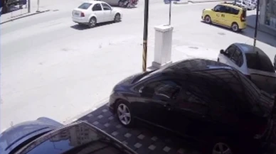 Ölümün kıyısından saniyelerle döndü, zarar gören motosikletine üzüldü