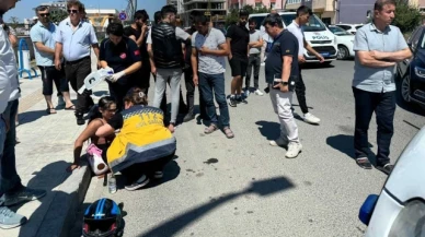 Otomobil ile çarpışan motosikletin sürücüsü motosikletten fırladı