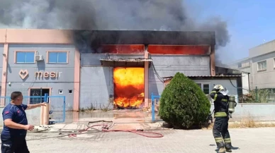 Plastik fabrikasında korkutan yangın