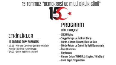 Taşova'da 15 Temmuz Programı
