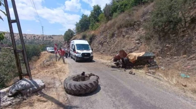 Traktör 30 metrelik şarampole uçtu: 1 ölü