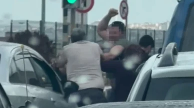 Yol verme kavgası: Tekmeler, yumruklar havada uçuştu
