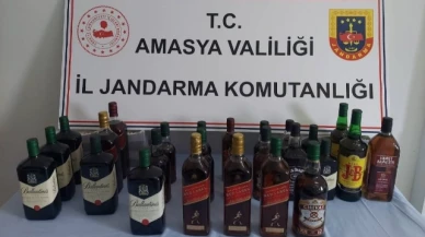 Gümüşhacıköy'de 26 şişe gümrük kaçağı alkol ele geçirildi