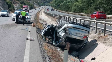 İki otomobilin takla attığı kazada 6 kişi yaralandı