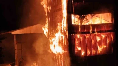 Krom maden tesisi alev alev yandı, 18 araç müdahale etti