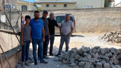 Muşruf’ta yollar parke taşı ile kaplanıyor