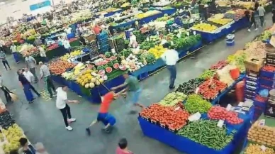 Pazarcıların yer işgali kavgası kamerada