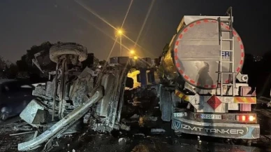 Tırla tanker çarpıştı: 1 ölü, 1 yaralı