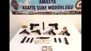 Amasya'da 6 tabanca ele geçirildi