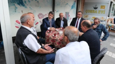 İlk mesai gününde şehit ailesi ile esnafı ziyaret etti