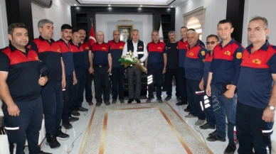 İtfaiye Personelinden Başkan Özalp'e Ziyaret