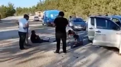 Kamyonet ile otomobil kafa kafaya çarptı : 6 yaralı