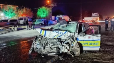 Trafik kazası: 1 ölü, 2'si polis 3 yaralı