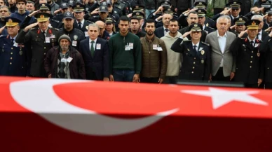 Uzman çavuşun çarpıp şehit ettiği polis memuru son yolculuğuna uğurlandı