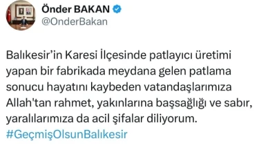 Vali Bakan taziyelerini paylaştı