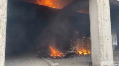 6 katlı inşaatta yangın çıktı