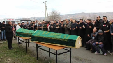 Amasya'daki göçükte hayatını kaybeden 2 kişi son yolculuğuna uğurlandı