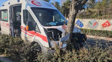 Hasta taşıyan ambulans kaza yaptı