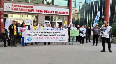 KESK üyesi sağlıkçılar iş bırakma eylemi yaptı