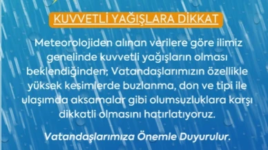 Meteorolojiden uyarı!