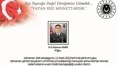 Şehit Teğmen Emir'in ismi Amasya'da bir parkta yaşatılacak