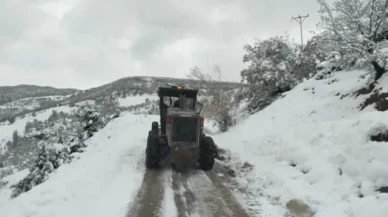 Kar yağışı nedeniyle kapanan köy yolları açılıyor