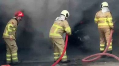 Oto saniyede korkutan yangın