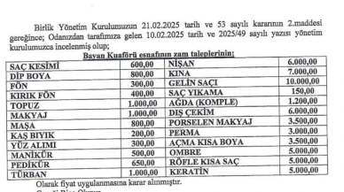 Bayan kuaförlerinde fiyatlara zam