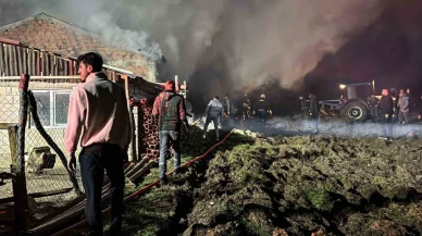 Ahır ve samanlık alev alev yandı