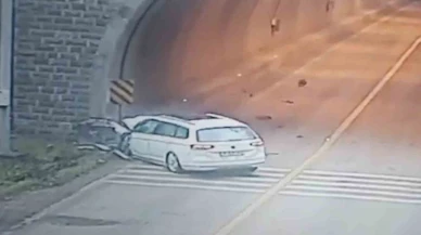 Tünel girişindeki ölümlü kaza kamerada