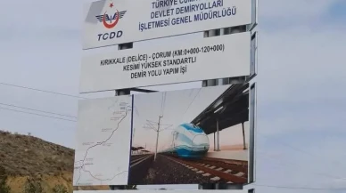 DEMİRYOLU YAPIM İŞİ TABELASI  DİKİLDİ
