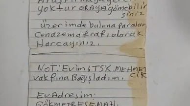 Tüm mal varlığını TSK'ya bağışladı.