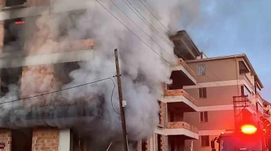İnşaat halindeki binada korkutan yangın