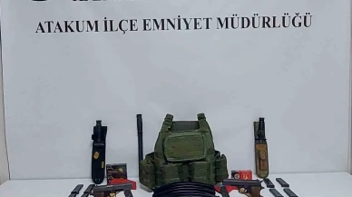 Komşuyu tehditten arama yapılan evde cephanelik gibi malzeme çıktı