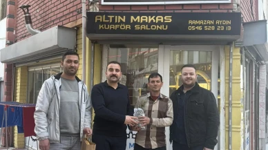 Merzifon Gençlerinden Esnafa Destek: Altın Makas Kuaför Salonu’na Hayırlı Olsun Ziyareti