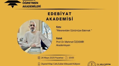Amasya Öğretmen Akademileri’nde Bu Hafta: Prof. Dr. Mehmet Özdemir ile Mesnevi Söyleşisi