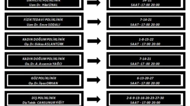 Suluova Devlet Hastanesi’nde Ekim Ayı Mesai Dışı Hizmetleri