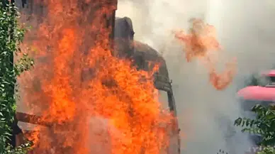 Merzifon Çevre Yolunda Korkutan Yangın: TIR Alev Alev Yandı