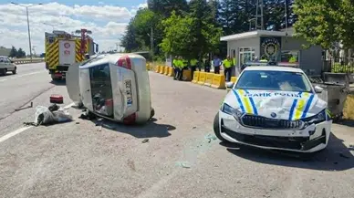 Merzifon'da Feci Kaza! Polis Aracına Çarpan Otomobil Takla Attı: 2'si Ağır 4 Yaralı