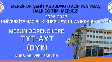 Merzifon'da Üniversite Adaylarına Müjde: DYK Kurs Kayıtları Başladı