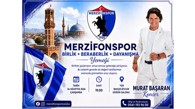 Merzifonspor’a Destek Gecesi! Murat Başaran Sahne Alacak